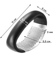 Прес подрібнювач Arc-Shaped Garlic Press для часнику, Ручна часничниця, Часникодавка, натискна часникодавилка з нержавіючої сталі Чорна