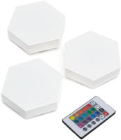 Модульная RGB подсветка ночник соты 3 шт в шкаф Led Light 359 Lamp беспроводной шестигранный сенсорный светильник с пультом управления