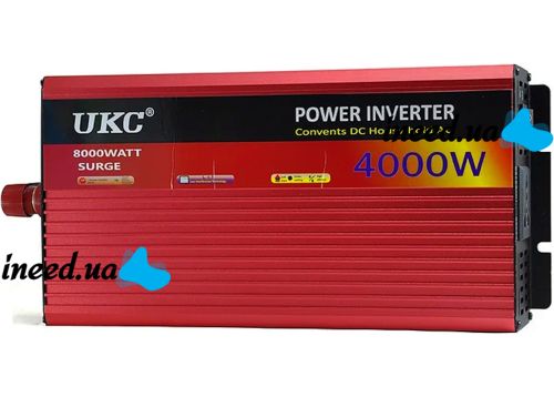 Автомобильный преобразователь авто UKC AR-4000M 12V-220V 4000W автомобильный инвертор напряжения тока 12В 220В 4000 Вт с функцией плавного пуска 