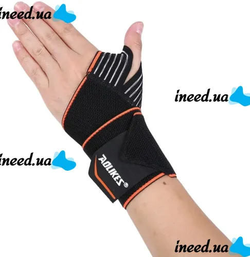 Compression Bandage Wrist Brace Aolikes A7938 for injuries and sprains, Retainer Wrist Brace with Fixing strap XL-920