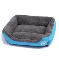 Глибока пухнаста лежанка пуфик для кішки і собаки Pet Hut 44х33 см, М'яка підстилка для собак і кішок, прямокутний лежак для домашніх тварин
