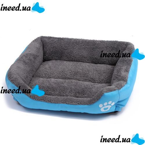 Глибока пухнаста лежанка пуфик для кішки і собаки Pet Hut 44х33 см, М'яка підстилка для собак і кішок, прямокутний лежак для домашніх тварин