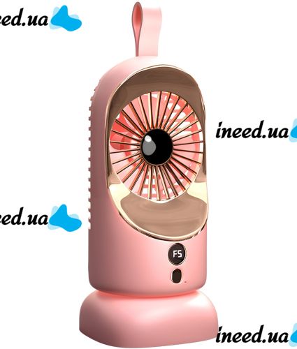 Бездротовий акумуляторний вентилятор Portable Mini Fan F-5 портативний настільний міні охолоджувач повітря з тримачем 5 режимів від USB HR-89