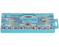 Tap and Die Set M3-M12 20 pieces set of steel taps and dies for metric thread cutting in a case with sword and lancet