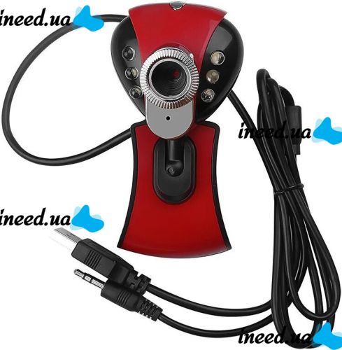 Веб камера з мікрофоном Digital HD Camera DG-899 1280х720 універсальна зовнішня USB веб-камера на прищіпці для ПК комп'ютера і ноутбука Червона