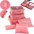 Set of Travel Organizer Bags Secret Pouch 6 pieces Pink, cases bags for storing clothes in a suitcase, waterproof for travel laundry