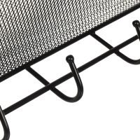 Wall shelf organizer Stenson TD01335-M on 2 tiers with hooks, hanging metal double-drawer basket for bathroom and kitchen Black CY-0172