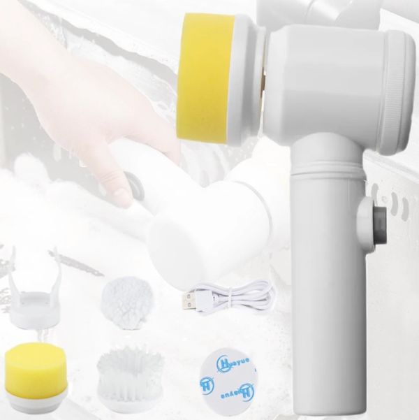 Magic Brush 5 in 1 Cordless Cleaning Brush with Nozzles, Electric Rechargeable Cleaning and Cleaning Brush, Universal Electric Brush