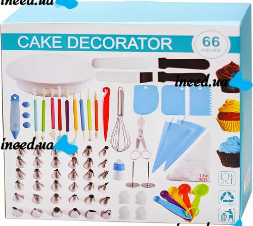 Професійний кондитерський набір cake Decorator YR20-A05 66 предметів, комплект кондитера для прикраси та декорування тортів капкейків і випічки