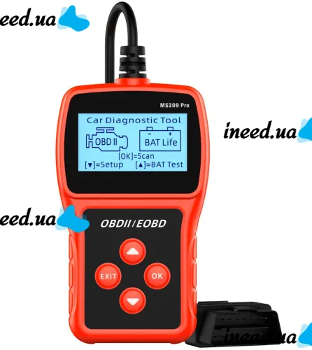 Автомобільний сканер OBDII/EOBD MS309PRO для діагностики помилок двигуна авто, детектор несправності, діагностичний автосканер з дисплеєм OBD2