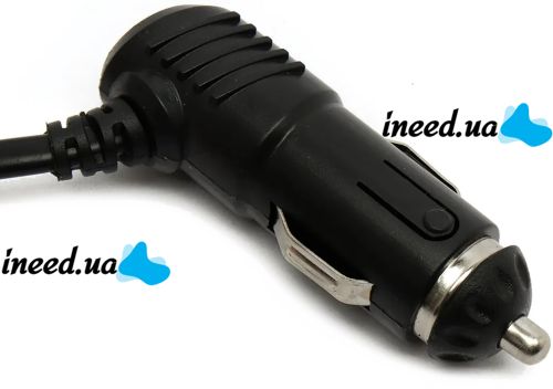 Автомобільний розгалужувач прикурювача Olesson 1636 на 3 гнізда з USB 2А для авто, трійник з кнопкою індикатором і кабелем в машину 12-24V Чорний