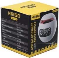 Бездротова Bluetooth колонка з годинником Kimiso KMS-K12 3W акумуляторний портативний міні динамік з будильником і RGB LED підсвічуванням microUSB