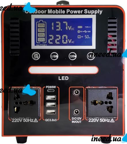 Portable Charging Station Sine 9563 600W 40A Universal Power Station with Pure Sine Wave for Charging and Connecting 220V USB Type-C Appliances