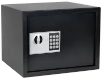 Electronic safe Malatec S8799 with 2 keys for storing money and valuables, furniture mini safe with electronic code and key Black