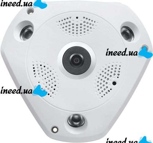 Стельова IP камера відеоспостереження VR Camera V300 360° бездротова панорамна відеокамера на стелю з ІЧ підсвічуванням і мікрофоном Wi-Fi VRCam