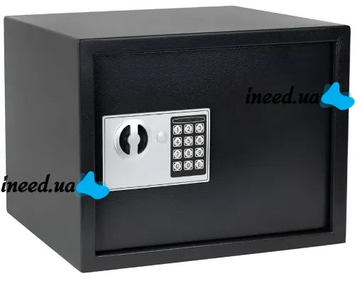 Electronic safe Malatec S8799 with 2 keys for storing money and valuables, furniture mini safe with electronic code and key Black