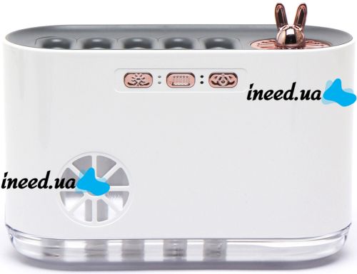 Зволожувач повітря нічник Aroma Humidifier LA-0649 700 мл ультразвуковий настільний очищувач, аромадифузор з RGB LED підсвічуванням USB Білий