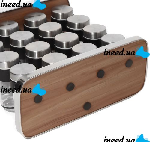 Набор баночек для хранения специй и приправ Spice Rack T013-16 полка органайзер на 16 отсеков, комплект емкостей для сыпучих продуктов на подставке