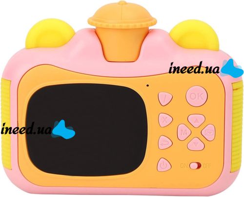 Дитячий фотоапарат з миттєвим друком фото Kids Print Camera Pink цифрова камера Полароїд на акумуляторі для дітей від 6 років 12МП 1080HD рожева