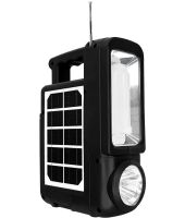 Переносна сонячна станція CcLamp CL-830 акумуляторний LED ліхтар повербанк з лампочкою і FM радіо на сонячній батареї USB Bluetooth Power Bank