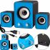 Speaker Mini FT-202 2.1 PC Music Computer Speakers, Speaker System with Subwoofer and 9W Satellites from USB Mini-jack 3.5mm Blue