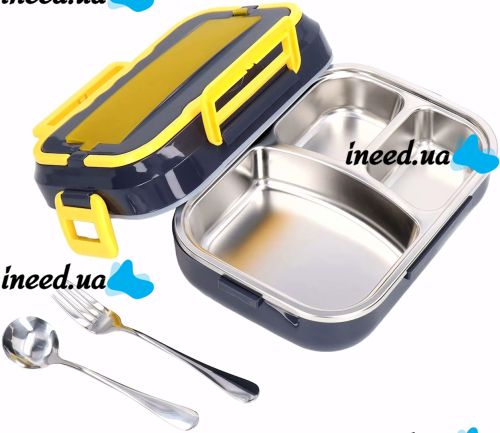 Електричний ланч-бокс Electric Lunch Box DFH-C21 1.5 л ланч бокс з підігрівом і металевою знімною чашею від мережі і прикурювача C-21 220V 12V
