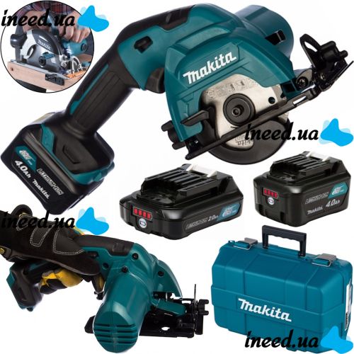 Акумуляторна дискова пила Makita HS301DZ циркулярна пила на два акумулятора для поздовжнього і поперечного розпилу в кейсі 85 мм 25.5 мм