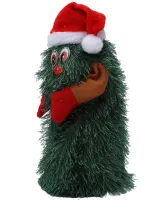 Dancing Xmas Tree ET02 interactive Christmas tree 17x10 cm rotating musical Christmas tree with hat on batteries