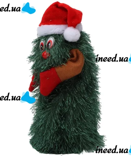 Dancing Xmas Tree ET02 interactive Christmas tree 17x10 cm rotating musical Christmas tree with hat on batteries