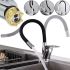 Flexible Kitchen Faucet Zegor YUB4-F181KB 47 cm Vertical Kitchen Faucet with Flexible Silicone Spout Bottom Connection Water Tap HA-181 Black