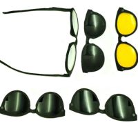 Universal Sunglasses anti-glare Magic Vision 5 in 1 with Interchangeable Lenses on magnets, Polarized Glasses with Magnetic Interchangeable Lenses
