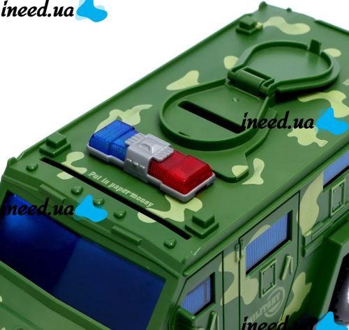 Дитяча скарбничка сейф Military car Safe Box YJ847 купюроприймач, банкомат, електронна Військова машинка для грошей з кодовим замком на батарейках
