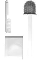 Set of brush and brush Cleaner Toilet Brush RD-5763 hanging Silicone flexible Brush on a stand with a wall mount for cleaning the toilet bowl HA-179