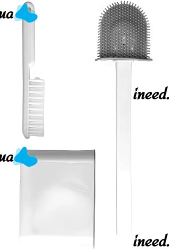 Set of brush and brush Cleaner Toilet Brush RD-5763 hanging Silicone flexible Brush on a stand with a wall mount for cleaning the toilet bowl HA-179