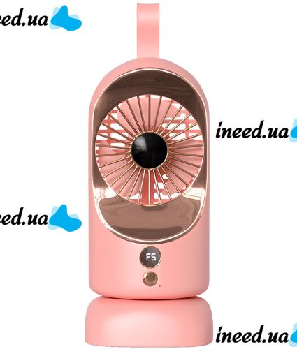 Бездротовий акумуляторний вентилятор Portable Mini Fan F-5 портативний настільний міні охолоджувач повітря з тримачем 5 режимів від USB HR-89