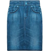Skinny Denim Skirt Shape Skirt TV-352 for Waist Correction with High Rise Trim N Slim Women's Shapewear Skirt