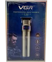 Бездротова машинка для стрижки волосся VGR V-991 5W 4 змінні насадки, акумуляторний чоловічий тример для окантовки бороди і вусів з LED дисплеєм USB