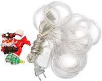 Внутренняя цветная гирлянда штора Xmas Фигурки в кольце 3 м 110 LED диодов M, светодиодная мультицветная RGB гирлянда-занавес на окно 3мх70см 220V