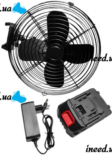 Настільний акумуляторний вентилятор Electric Fan VAP-8-1 48V 8″ бездротовий підлоговий охолоджувач повітря з автоповоротом і 2 швидкостями AND 0515