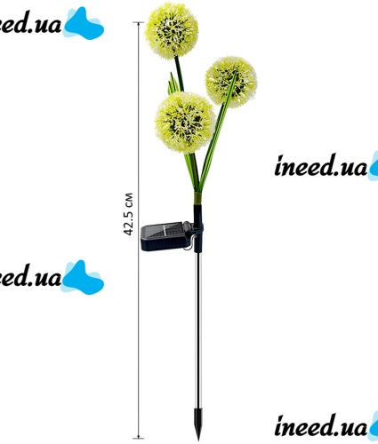 Садовий декоративний ліхтар Кульбабки LED Flower Solar Light AD-2302 42.5 см 2 штуки вуличний світильник на сонячній батареї Теплий білий