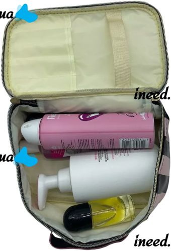Дорожня косметичка органайзер Tatadu Love 21x13x8 см для зберігання косметики, Сумка Make up bag з відсіками для пензлів на блискавці з ручкою Чорна