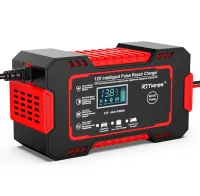 Автомобильное импульсное пускозарядное RJTianye RJ-C120501A 12V 6A устройство с дисплеем и восстановлением для зарядки аккумуляторов 4Ah–100Ah
