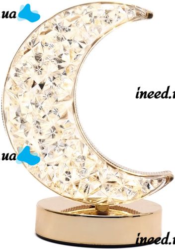 Настільна лампа-нічник Star Moon Table Light 17 сенсорний нічник місяць, Світлодіодна лампа світильник з кристалами на акрилової підставці 3 режими