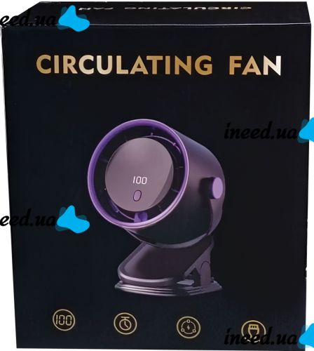 Circulating Fan M206 Tabletop Cordless Turbo Fan M206 Hanging Air Cooler, Fan with Display and LED Light USB VEN-1100