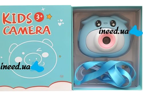 Дитячий цифровий фотоапарат Infinity Kids Camera D300 Pig з іграми, Селфі камерою і відео зйомкою, акумуляторна камера для дітей від 3-х років USB