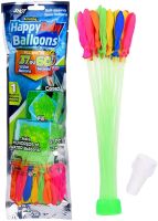 Набір водяних кульок бомб Happy Baby balloons MS-23-221 37 штук комплект різнокольорових куль бомб для водних битв з насадкою для затоки води