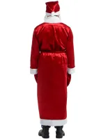 Original Santa Claus Adult New Year Costume for New Year, Universal Santa Claus Set Santa Claus Hat Fur Coat Belt Beard for Adults Red