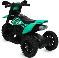 Детский электромотоцикл Cool Mountain 26X-130 Зеленый электрический байк на аккумуляторе с LED подсветкой, музыкой для детей от 2-х лет до 25 кг
