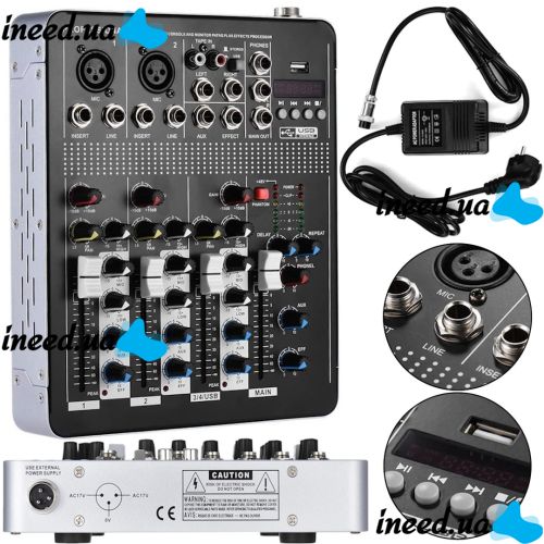 Professional Mixing Console Yamaha Mixer BT4000 2ch BT 4-Channel Active Audio Mixer with Built-in Amplifier and Bluetooth MX-4000BT Black