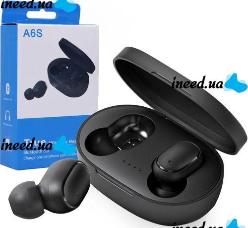 Беспроводные Bluetooth наушники Xiaomi Redmi AirDots A6S Black TWS сенсорные наушники-гарнитура с шумоподавлением, микрофоном, Черные в кейсе блютуз